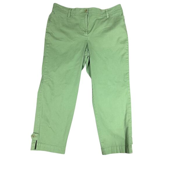 Talbots Light Green Perfect Crop Pants Size 10P - Picture 2 of 6